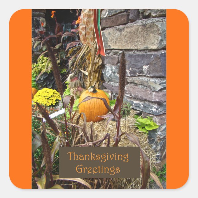 Thanksgiving Bounty Square Sticker (Front)