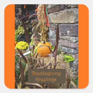 Thanksgiving Bounty Square Sticker