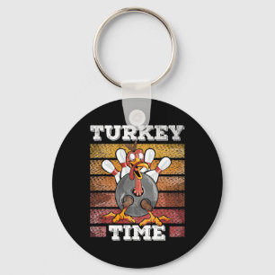 Thanksgiving Bowl Bowler Strike Pin Sport Turkey B Key Ring
