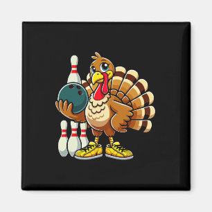 Thanksgiving Bowling Shirt Women Men Funny Turkey  Magnet