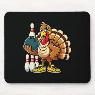 Thanksgiving Bowling Shirt Women Men Funny Turkey Mouse Pad