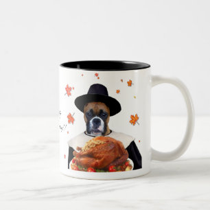 Thanksgiving Boxer dog mug