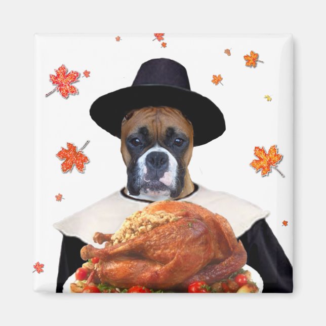Thanksgiving boxer magnet (Front)