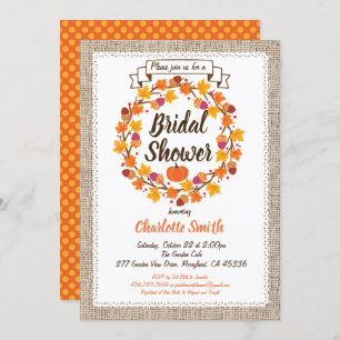 Thanksgiving bridal shower invitation wreath