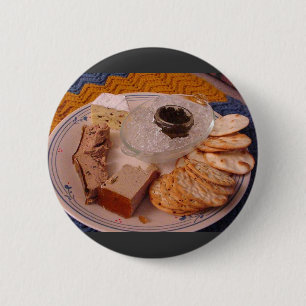Thanksgiving Brie Caviar Duck Pate 6 Cm Round Badge