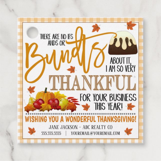 Thanksgiving Bundt Cake Gift Tag (Front)
