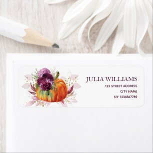 Thanksgiving Burgundy Elegant return address Label