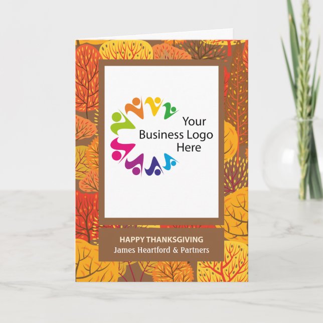 Thanksgiving Business Custom Photo and Name  Card (Front)