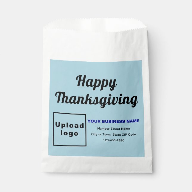 Thanksgiving Business Light Blue Background Favour Bag (Front)