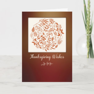 Thanksgiving Business Wreath leaves Holiday Card