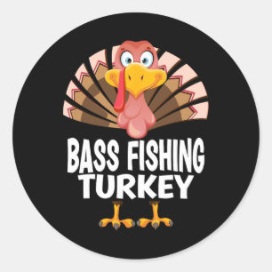 Thanksgiving Byb Fishing Turkey Matching Pajama Classic Round Sticker