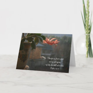 Thanksgiving Cactus with Peach Colored Flower Holiday Card