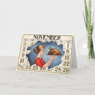Thanksgiving Calendar Holiday Card