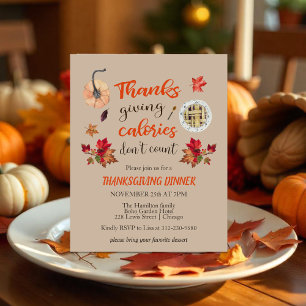 Thanksgiving Calories Budget Invitation