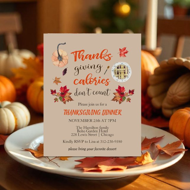 Thanksgiving Calories Budget Invitation (Creator Uploaded)