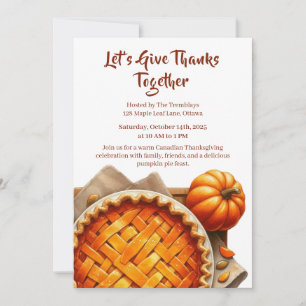 Thanksgiving Canada   Cosy Pumpkin Pie Gathering Invitation
