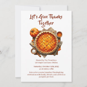 Thanksgiving Canada   Cozy Pumpkin Pie Gathering Invitation