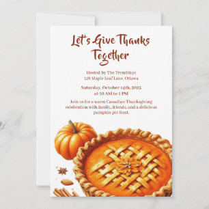 Thanksgiving Canada   Cozy Pumpkin Pie Gathering Invitation