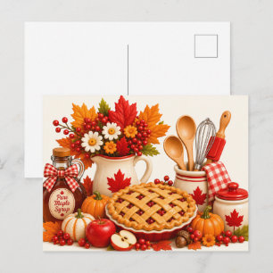 Thanksgiving Canada Postcard Cosy Kitchen Pancakes