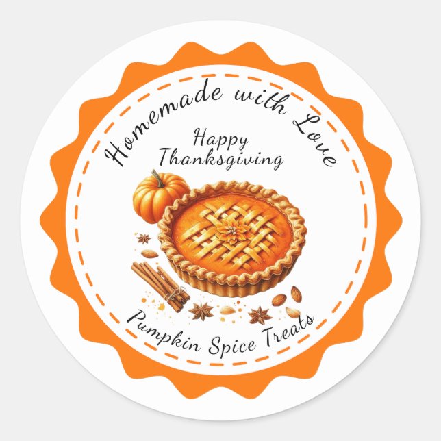 Thanksgiving Canada | Pumpkin Pie Delight  Classic Round Sticker (Front)