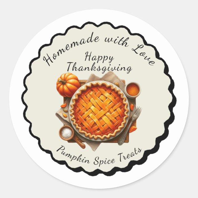 Thanksgiving Canada | Pumpkin Pie Delight  Classic Round Sticker (Front)