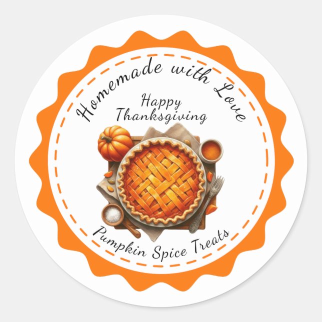 Thanksgiving Canada | Pumpkin Pie Delight  Classic Round Sticker (Front)