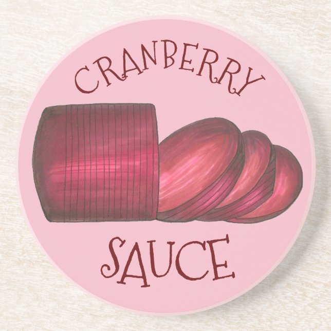 Thanksgiving Canned Jellied Cranberry Sauce Food Coaster (Front)