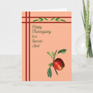 Thanksgiving Card for Special Aunt with Apple