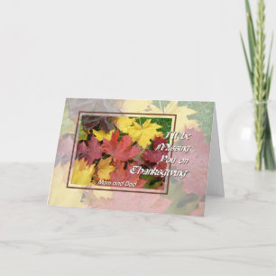 Thanksgiving Card Missing You Mom Dad Maple Leaves