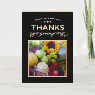 Thanksgiving Card on Black