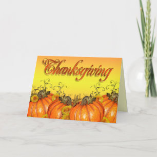 Thanksgiving card pumpkins illustration