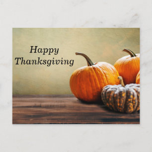 Thanksgiving card with autumn pumpkins
