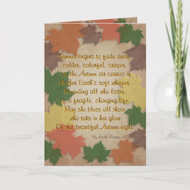 Thanksgiving card with beautiful poem (Front)
