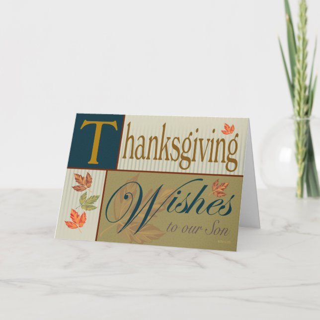 Thanksgiving Card with Fall Foliage for Son (Front)