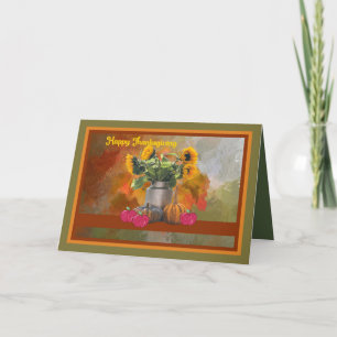 Thanksgiving Card with Sunflowers