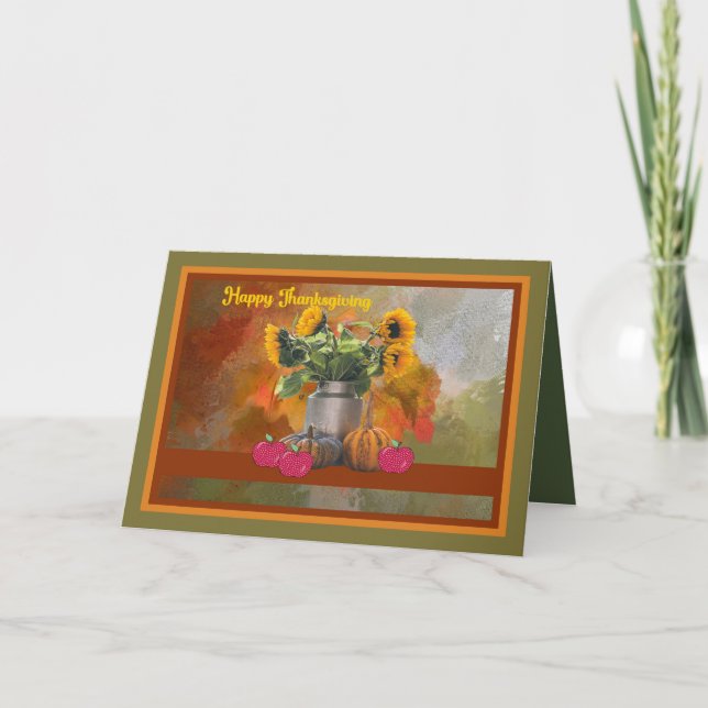 Thanksgiving Card with Sunflowers (Front)