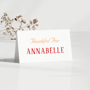 Thanksgiving Cards Name Autumn Fall Place Cards