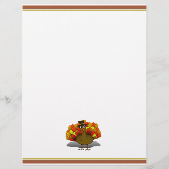 Thanksgiving Cartoon Turkey Pilgrim (Front)