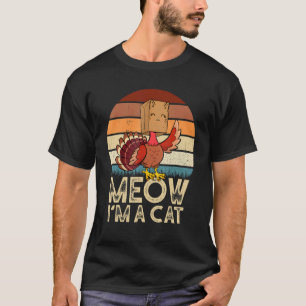 Thanksgiving Cat Fake Cat Meow Turkey Cats T-Shirt