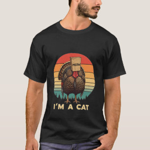 Thanksgiving Cat Meow-velousFunny Turkey Fake Cat T-Shirt