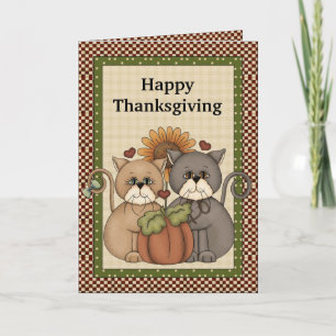 Thanksgiving Cats greeting card