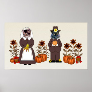 Thanksgiving Cats Poster