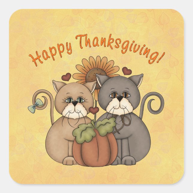 Thanksgiving Cats sticker (Front)