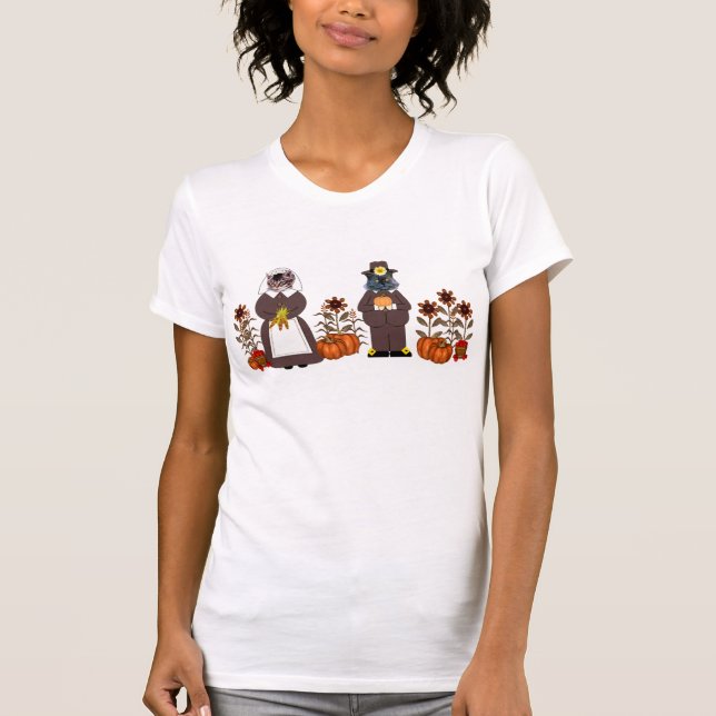 Thanksgiving Cats T-Shirt (Front)