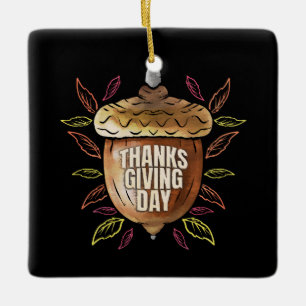 thanksgiving ceramic ornament
