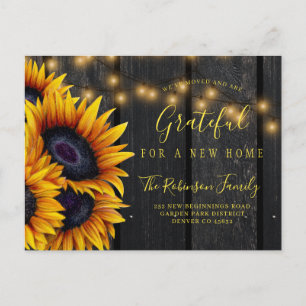 Thanksgiving change of address new home moving announcement postcard