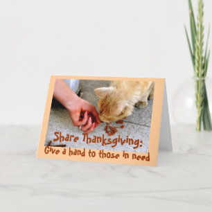Thanksgiving Charity with Animals Holiday Card