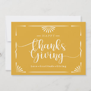 Thanksgiving Chic Elegant Mustard Holiday Card