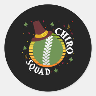 Thanksgiving Chiropractor Chiro Squad Group Matchi Classic Round Sticker