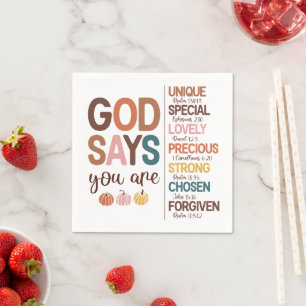 Thanksgiving Christian Quote Napkin